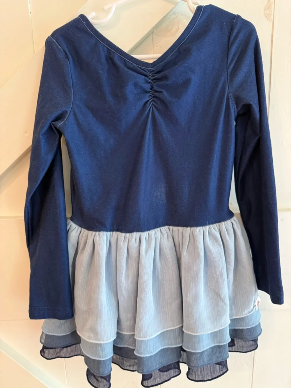 Cheeky Plum Girls 5T Navy Blue Long Sleeve Ballet Dance Leotard Tutu Dress